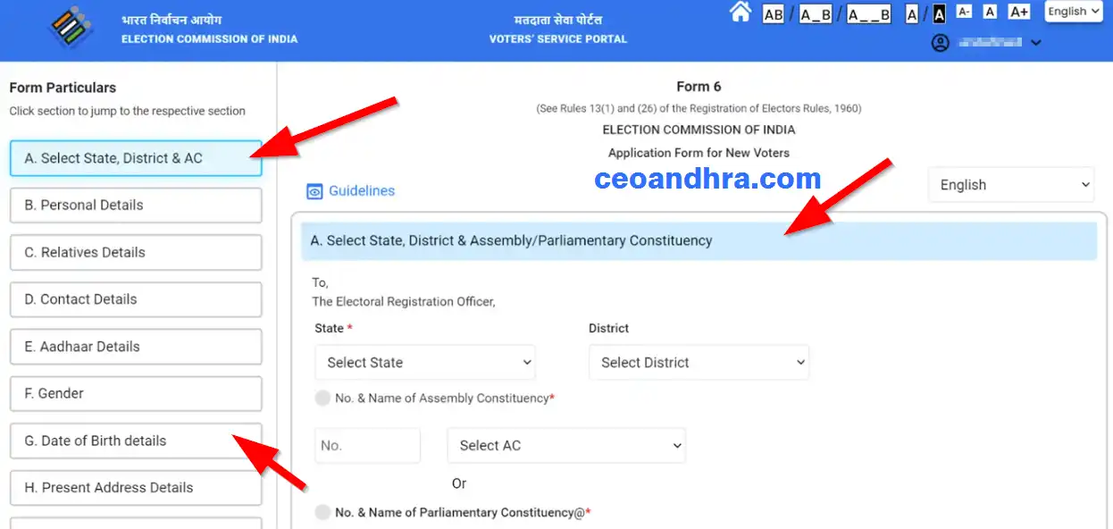 ECI Net New Voter Card Andhra Pradesh Apply