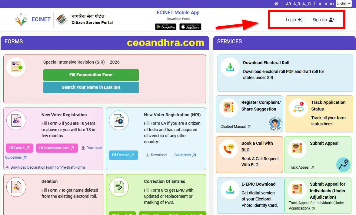 ECI Net New Voter Card Andhra Pradesh